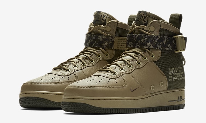 【オフィシャルイメージ】ナイキ スペシャル フィールド エア フォース 1 ミッド “マッシュルーム/カモ” (NIKE SPECIAL FIELD AIR FORCE 1 {SFAF-1} MID “Mushroom/Camo”) [917753-201]