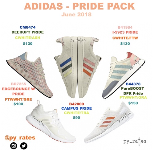 【リーク】6月展開予定！adidas Originals “Pride Pack-LGBT” 2018 “CAMPUS/I-5923/DEERUPT/PURE BOOST DPR/EDGE BOUNCE” (アディダス オリジナルス “プライド”)