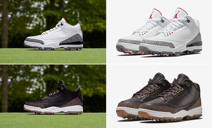 エア ジョーダン 3 セメントカラーのデザインを踏襲したゴルフシューズが3/2発売 (NIKE AIR JORDAN 3 "White/Brown Cement" GOLF) [AJ3783-100][AO8952-200]