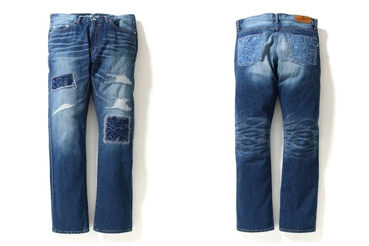 A BATHING APEから膝やポケットにダメージ加工を施した「2008 TYPE-05 DAMAGED DENIM PANTS」が3/3発売 (ア ベイシング エイプ)