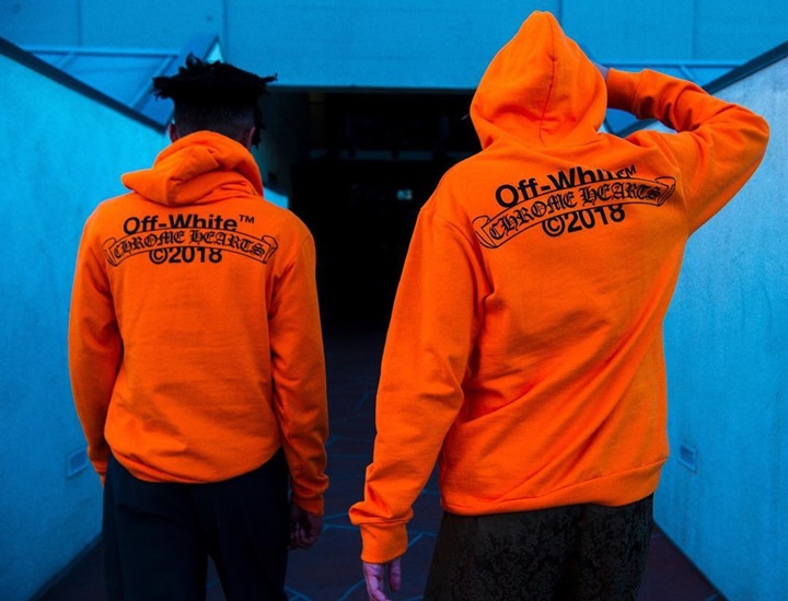 パリ限定！OFF-WHITE c/o VIRGIL ABLOH x Chrome Hearts 2018 “Orange Hoodie”が3/