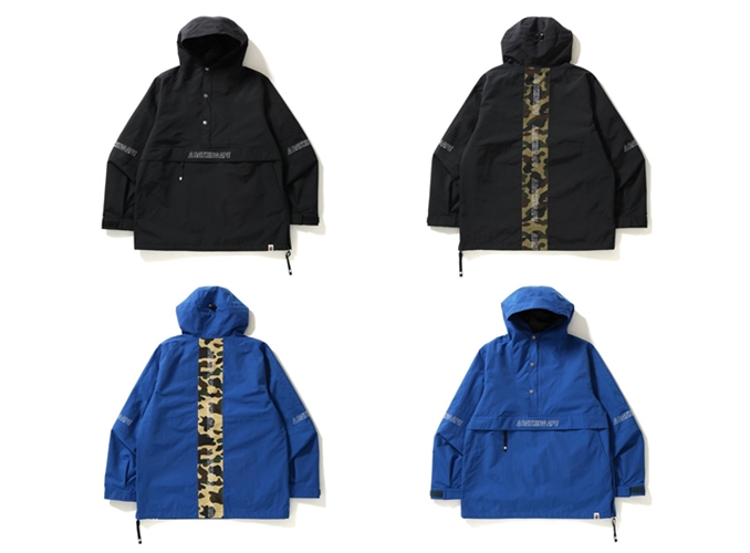 A BATHING APEからバックにカモフラパターンテープを配したアノラックジャケット「1ST CAMO PULLOVER HOODIE JACKET」が3/3発売 (ア ベイシング エイプ)