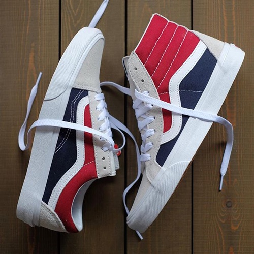 VANS OLD SKOOL/Sk8-Hi REISSUE RETRO BLOCK “White/Red/Dress Blue” (バンズ オールドスクール スケートイハイ リイシュー レトロ ブロック “ホワイト/レッド/ドレス ブルー”)