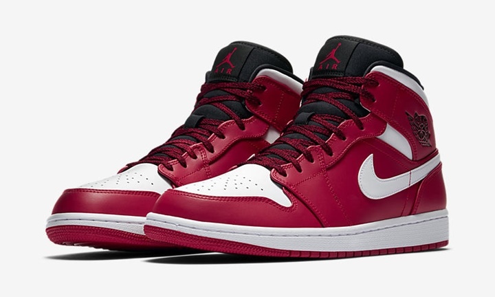 ナイキ エア ジョーダン 1 ミッド “ジムレッド/ホワイト” (NIKE AIR JORDAN 1 MID “Gym Red/White”) [554724-605]