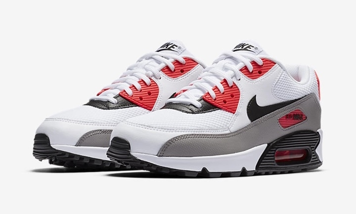 ナイキ ウィメンズ エア マックス 90 “ホワイト/ソーラー レッド” (NIKE WMNS AIR MAX 90 “White/Solar Red”) [325213-132]