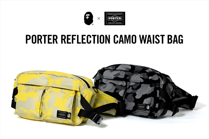 A BATHING APE × PORTER コラボ最新作が3/24発売！「REFLECTION CAMO」を落とし込んだウェストバッグ「PORTER REFLECTION CAMO WAIST BAG」がリリース (ア ベイシング エイプ ポーター)