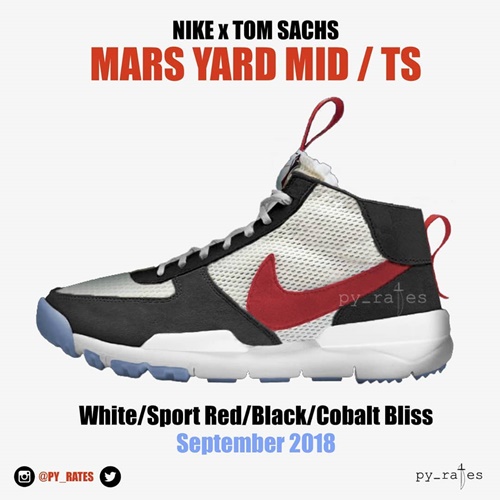 【リーク】海外2018年9月発売！トム・サックス × ナイキラボ “マーズ ヤード” 2018 ホワイト/スポーツ レッド/ブラック/コバルト ブリス (TOM SACHS NIKELAB “MARS YARD” White/Sport Red/Black/Cobalt Bliss 2018)