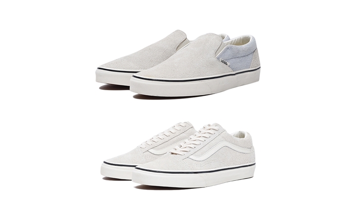 BILLY’S限定！ホワイトカラーのVANS “FUZZY SUEDE PACK” OLD SKOOL/SLASSIC Slip-Onが3月下旬発売 (ビリーズ バンズ“ファジー スエード パック”)