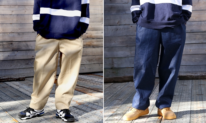 【ロープライス】web限定！CLARK’S SPORTSWEAR ワイドテーパードシルエット EASY PANTS DENIM/TWILL (クラークス)