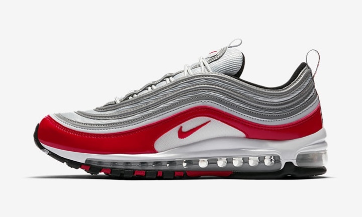 silver and red air max 97