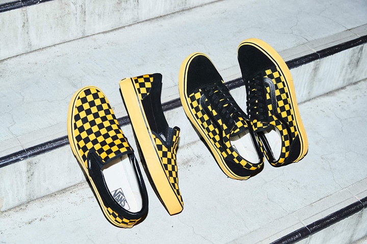 california dept 限定！VANS CHECKER PACK OLD SKOOL/SLIP-ON “Black/Yellow”が3/24発売 (カリフォルニアデプト バンズ チェッカー パック オールドスクール/スリッポン “ブラック/イエロー”)