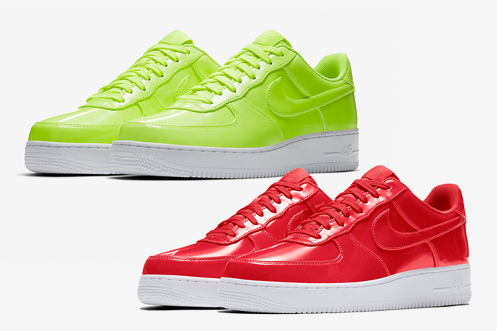 蛍光パテントレザーをまとったナイキ エア フォース 1 ロー 07 LV8 "パテント レザー パック"NIKE AIR FORCE 1 LOW 07 LV8 "Patent Leather Pack") [AJ9505-600,700]