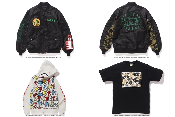 KEITH HARING × A BATHING APE コラボレーションが3/24から展開 (キース・へリング ア ベイシング エイプ)