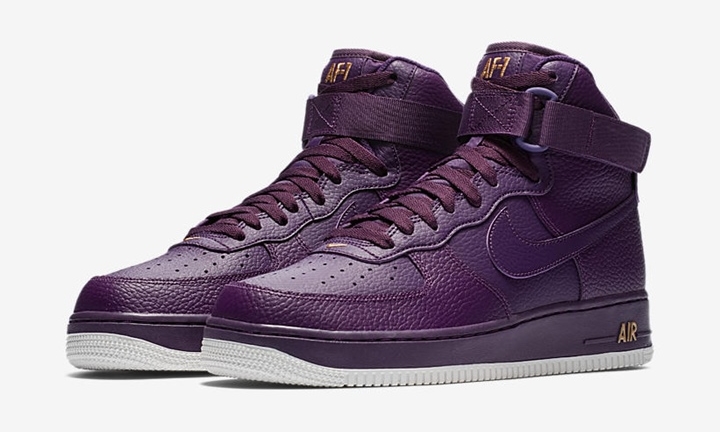 パープルカラータンブルレザーのナイキ エア フォース 1 ハイ “パープル” (NIKE AIR FORCE 1 HIGH “Purple” TUMBLED LEATHER) [315121-500]