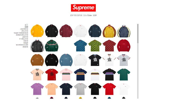 3/31発売！シュプリーム × ナン・ゴールディン (SUPREME Nan Goldin) & 2018 SPRING TEE COLLECTION & 2018 SPRING/SUMMER レギュラーアイテム一覧！