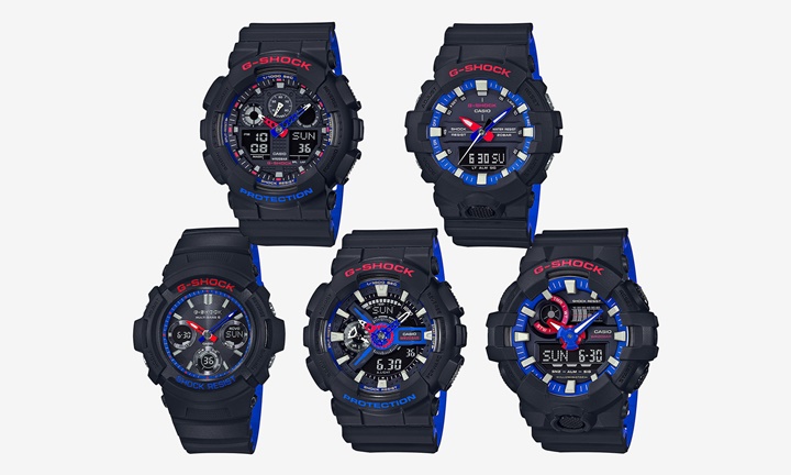 G-SHOCKからレッド・ブルー・ホワイトのトリコロールをデザインのアクセントに加えた5モデルが4月発売 (Gショック ジーショック)