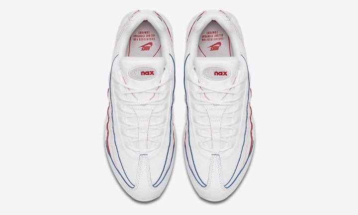 【オフィシャルイメージ】ナイキ エア マックス 95 “ホワイト/ブルー/レッド” (NIKE AIR MAX 95 “White/Blue/Red”) [AQ4138-100]