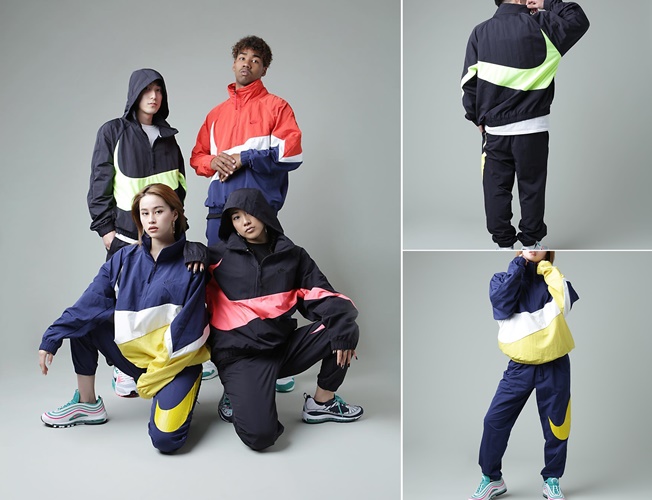 ビッグスウッシュをあしらったNIKE CO JP “ANORAK JACKET/PANTS”が4/14発売 (ナイキ アノラック ジャケット/パンツ) [AT4489-016,017,417,614][AT5680-016,017,460,470]