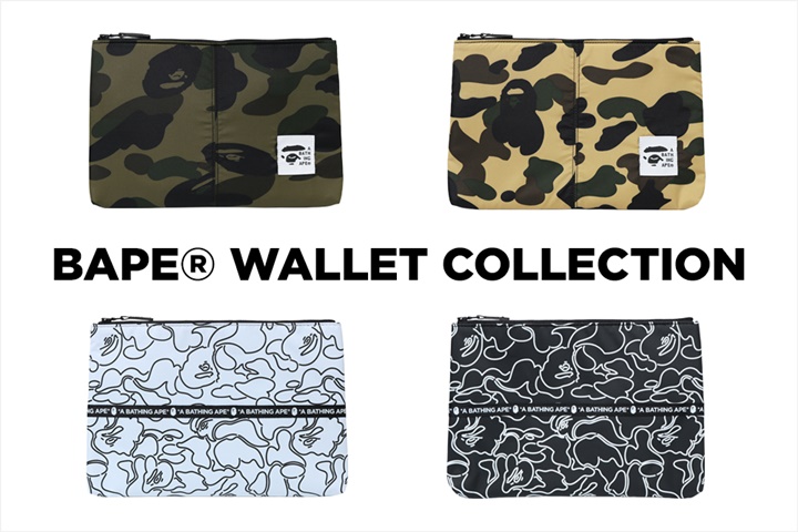 A BATHING APEから1STカモ × ABC NEON CAMOを組み合わせたウォレットとクラッチバッグ「WALLET/CLUTCH COLLECTION」が4/21から発売 (ア ベイシング エイプ)