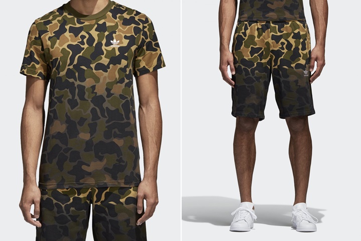 ディップダイを施した総柄のカモフラージュプリント！adidas Originals CAMO TEE/SHORTS (アディダス オリジナルス カモ) [CE1546,1548]