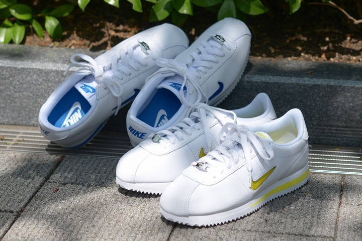 45周年を迎えるNIKE CORTEZから国内atmos系列限定でJewel Swoosh 2カラー「WMNS CORTEZ BASIC JEWEL ’18」が4/20から発売 (ナイキ ウィメンズ コルテッツ ベーシック) [AA2145-100,101]