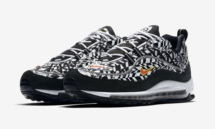 【オフィシャルイメージ】ナイキ エア マックス 98 AOP “ブラック/ホワイト” (NIKE AIR MAX 98 AOP “Black/White”) [AQ4130-100]