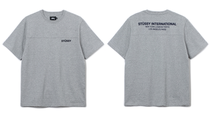 STUSSYから、前後のヨークの切り替えと背面にインターナショナルロゴをプリントしたクルーネック カットソーなどの新作が発売 (ステューシー)