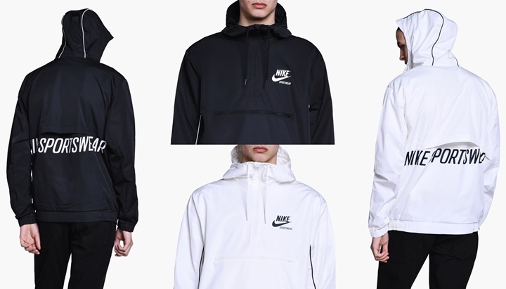 ナイキ フーデット ウーブン アーカーブ ジャケット “ブラック/セイル” (NIKE HOODDED WOVEN ARCHIVE JACKET “Black/Sail”) [941877-011,133]