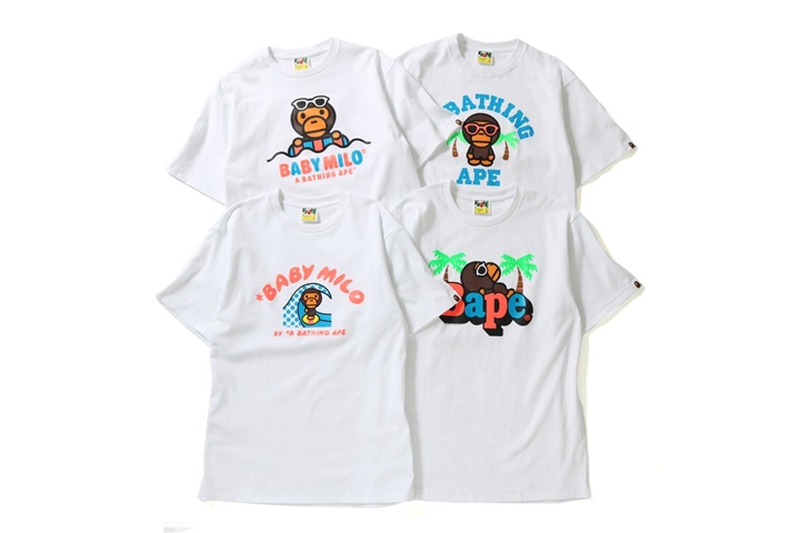 A BATHING APEから爽やかな色合いでサマーシーズンをテーマにBABY MILOのグラフィックをプリントしたTEE「BABY MILO SUMMER TEE」が5/5発売 (ア ベイシング エイプ)