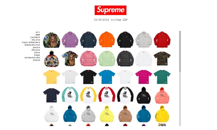 5/5発売！シュプリーム (SUPREME) 2018 SPRING/SUMMER レギュラーアイテム一覧！