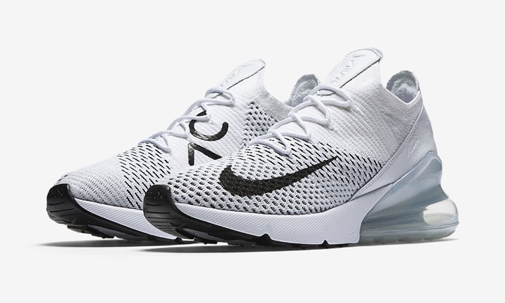 Nike Women's Air Max 270 Flyknit White/Black-Pure Platinum - AH6803-100