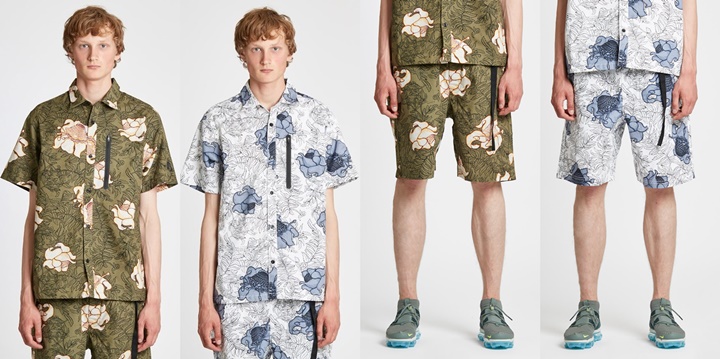 ナイキ スポーツウェア NRG “フローラル” S/S トップ/ショーツ “ホワイト/ミディアム オリーブ” (NIKE SPORTS WEAR NSW “Floral” S/S TOP/SHORTS “White/Medium Olive”) [923814-100,222][923816-100,222]