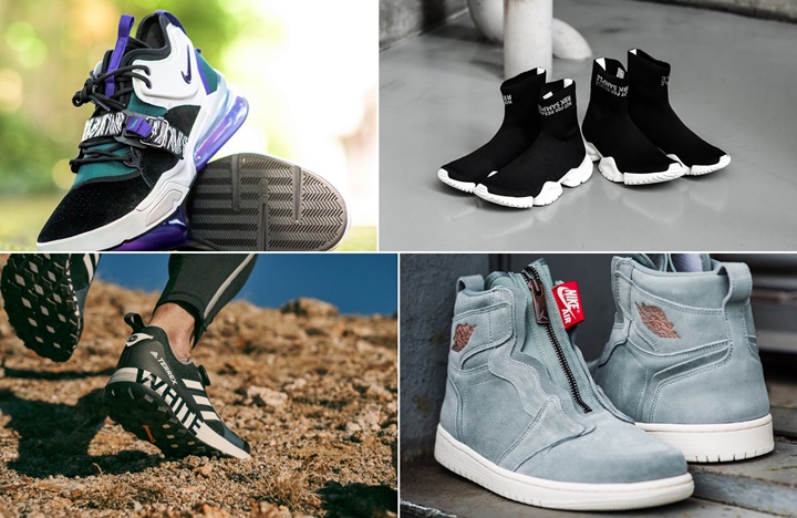 【まとめ】5/18発売の厳選スニーカー！(NIKE AIR FORCE 270 “Black/Court Purple”)(REEBOK SOCK RUNNER PRINT “Black/White”)(adidas Originals by White Mountaineering 2018 S/S Terrex Two Boa)(WMNS AIR JORDAN 1 HIGH Zipper “Mica Green”)他