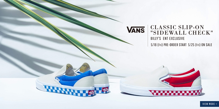 BILLY'S 限定！VANS CLASSIC SLIP-ON ”SIDEWALL CHECK” (バンズ クラシック スリッポン “サイドウォール チェック”)