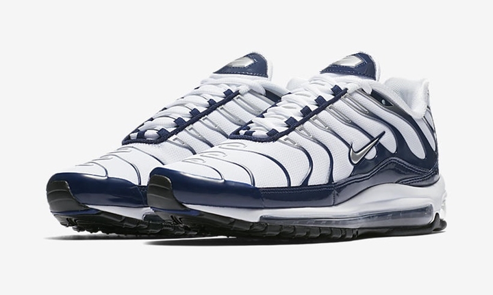 【オフィシャルイメージ】6/1発売！ホワイト/ネイビーカラーのナイキ エア マックス 97 プラス (NIKE “AIR MAX 97 PLUS) [AH8144-100]