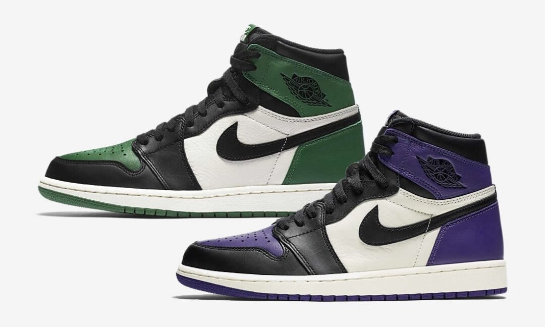 ナイキ エア ジョーダン 1 レトロ ハイ "パイン グリーン/コート パープル” (NIKE AIR JORDAN 1 RETRO HIGH "Pine green/Court Purple") [555088-302,501]