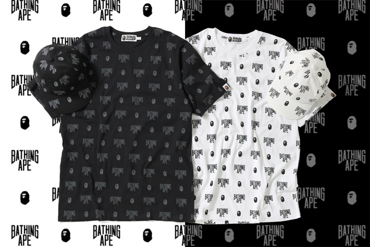 A BATHING APEからAPE HEADとNYC LOGOを組み合わせ、洗練された印象を与えるBAPE MONOGRAM PATTERNで仕上げたTEE/キャップが5/26発売 (ア ベイシング エイプ)