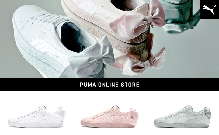 6/1発売！踵部分にスタイルを邪魔しない大き目のリボンを配置したプーマ スエード ボウ (PUMA SUEDE BOW) [367319-01,02,03]