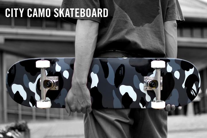 A BATHING APEからオリジナルカモ柄のCITY CAMOで仕上げたスケートボードデッキ「CITY CAMO SKATEBOARD」が6/2から発売！ (ア ベイシング エイプ)