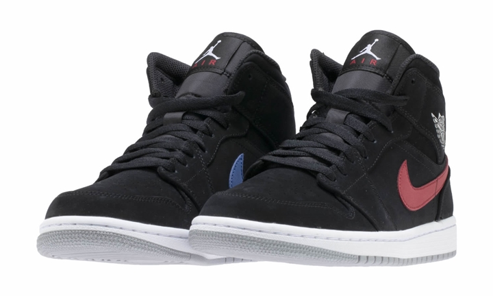 ナイキ エア ジョーダン 1 ミッド “ブラック/レッド/ブルー” (NIKE AIR JORDAN 1 MID “Black/Red/Blue”) [554724-065]