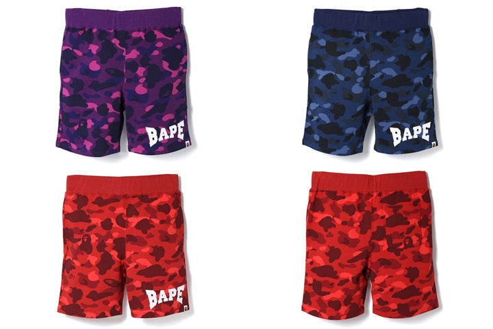 A BATHING APEからCOLOR CAMOを使用したショーツ「COLOR CAMO SWEAT SHORTS」が6/16発売 (ア ベイシング エイプ)