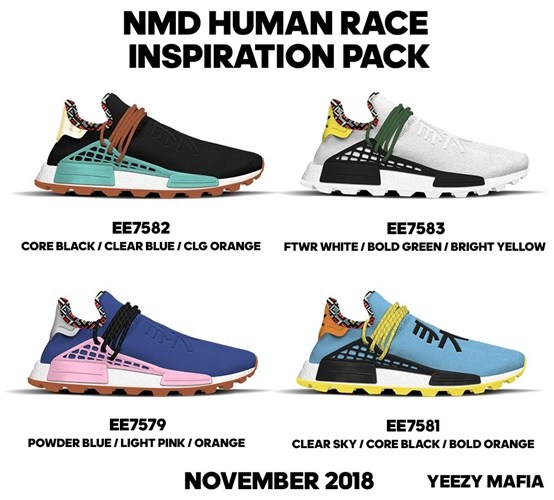 【リーク】2018年11月発売予定！Pharrell Williams x adidas Originals NMD TRAIL HU “Inspiration Pack” (ファレル・ウィリアムス アディダス オリジナルス エヌ エム ディー トレイル ホーリー ヒューマン レース “インスピレーション パック”) [EE7579,7581,7582,7583]