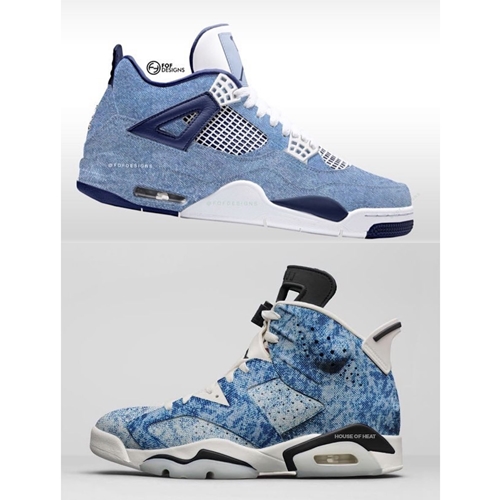 2019年 1月発売予定！ナイキ エア ジョーダン 4 & 6 レトロ “アシッド ウォッシュ デニム” (NIKE AIR JORDAN 4 6 RETRO “Acid Wash Denim”)