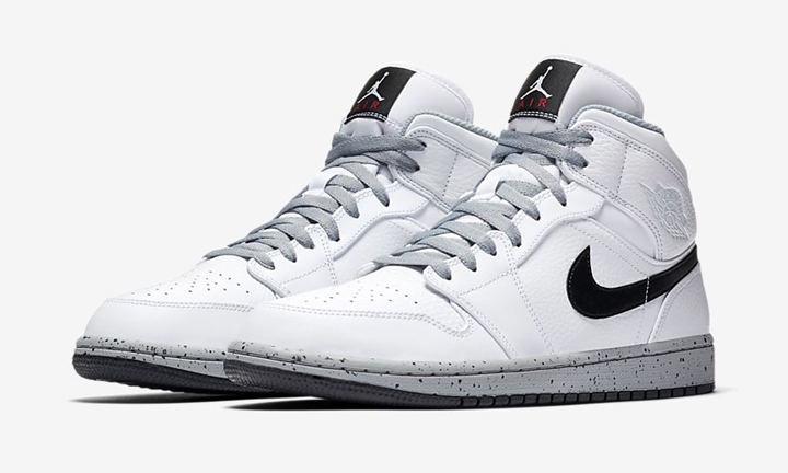 ナイキ エア ジョーダン 1 ミッド “ホワイト/ブラック/ウルフ グレー” (NIKE AIR JORDAN 1 MID “White/Black/Wolf Grey”) [554724-115]