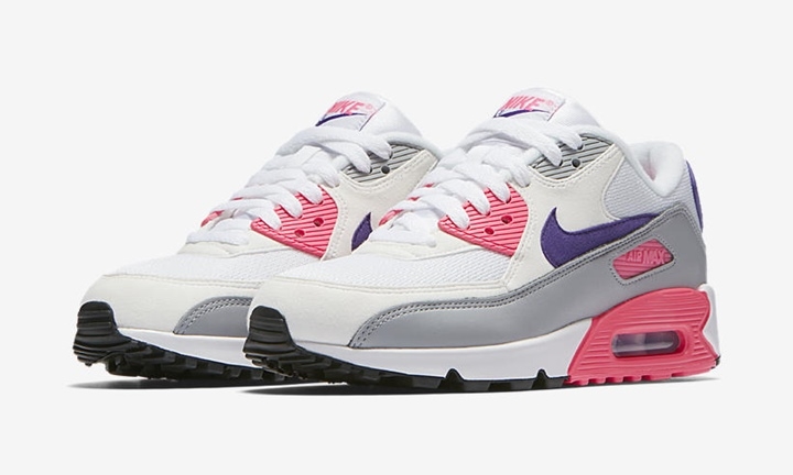 【オフィシャルイメージ】ナイキ ウィメンズ エア マックス 90 “ホワイト/コート パープル” (NIKE WMNS AIR MAX 90 “White/Court Purple”) [325213-136]