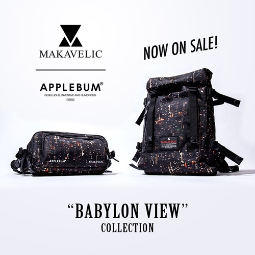APPLEBUMから”Babylon View”柄を全体に落とし込んだ”MAKAVELIC”とのコラボレーションバッグが発売 (アップルバム マキャベリック)