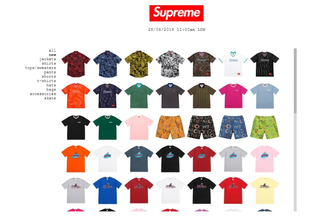 6/30発売！シュプリーム (SUPREME) 2018 SUMMER TEE COLLECTION & 2018 SPRING/SUMMER レギュラーアイテム一覧！