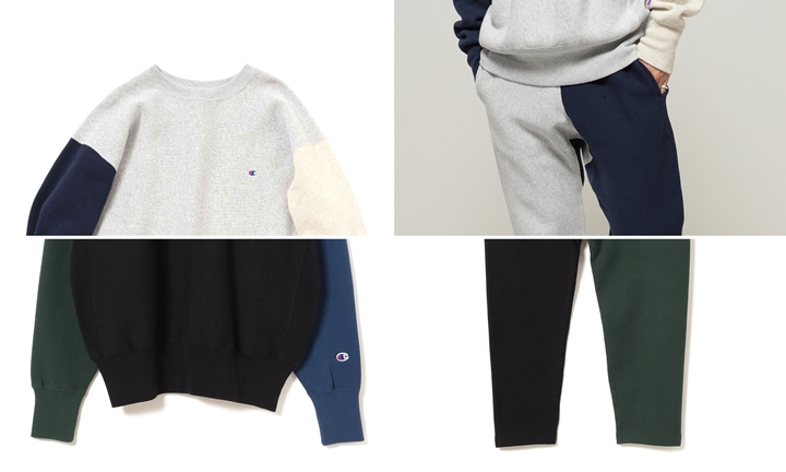 クレイジーパターンのChampion × BEAMS 別注！ビッグクレイジー クルーネックスウェット/スウェットパンツが10月中旬発売 (チャンピオン ビームス)