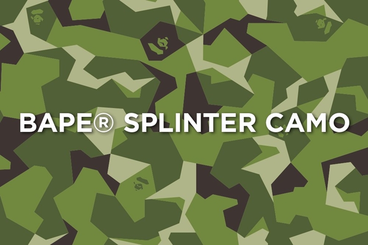 A BATHING APEから幾何学柄を組み合わせた2018 AUTUMN/WINTERシーズンの新柄「SPLINTER CAMO」によるアイテムの数々が7/7発売 (ア ベイシング エイプ)