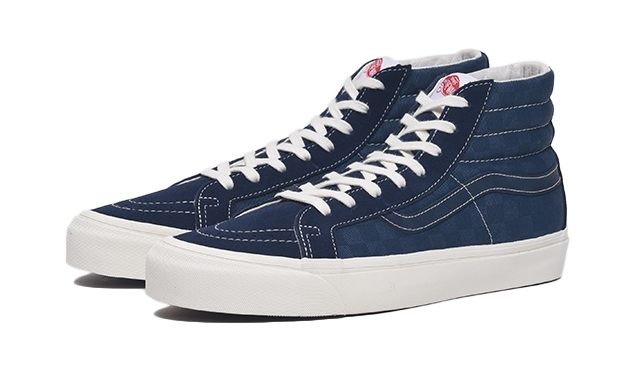 VANS VAULT OG LX Sk8-Hi “Checkerboard/Majolica Blue” (バンズ ヴォルト スケートハイ/オーセンティック “チェッカボード/マジョリカ ブルー”)